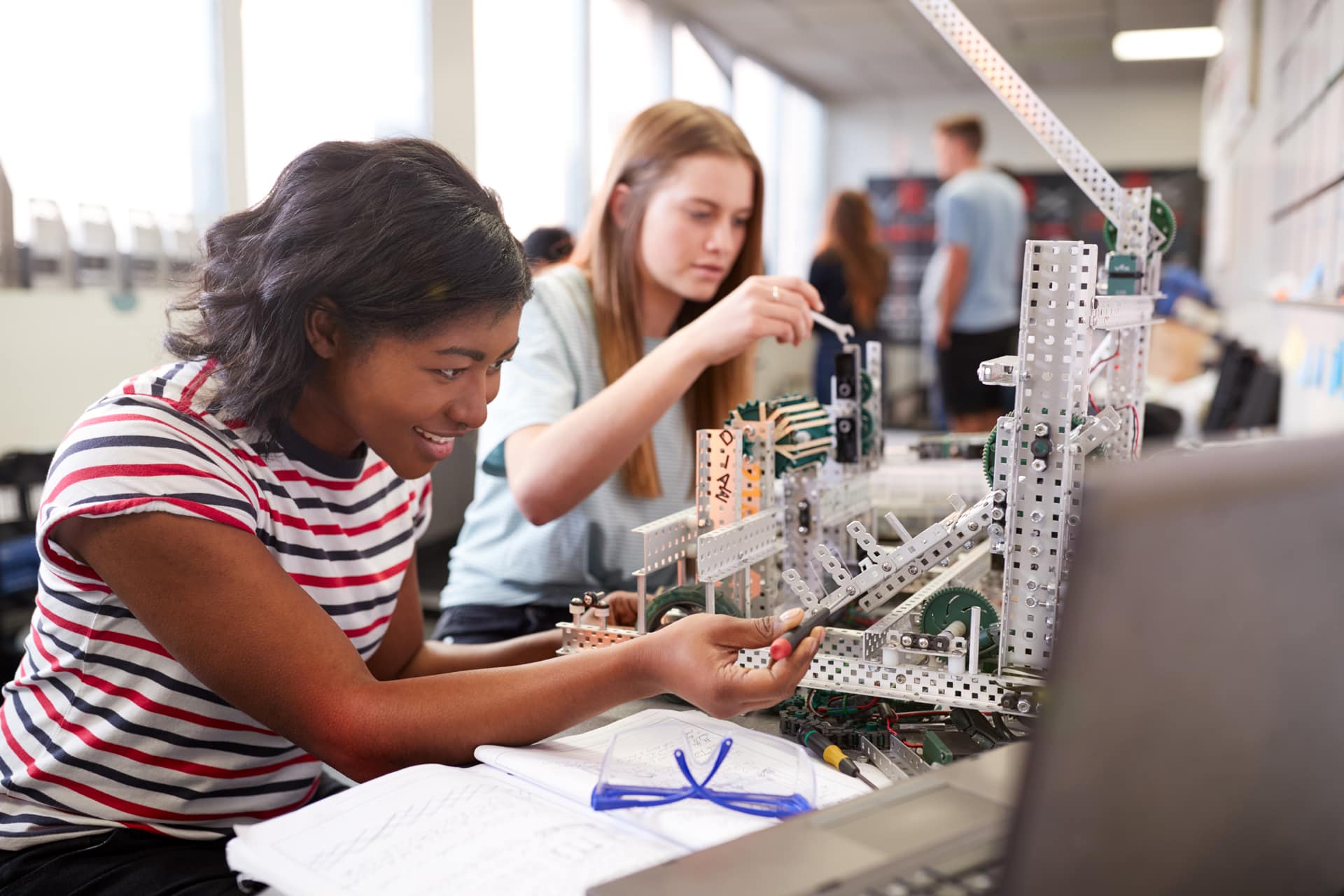Students Learning Robotics